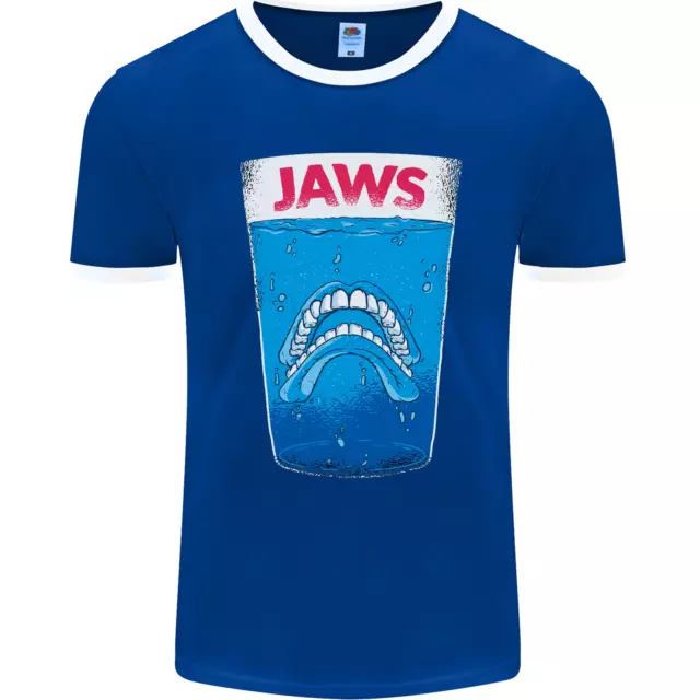 T-shirt da uomo Jaws Funny Parody Dentures denti teschio fotoL 4