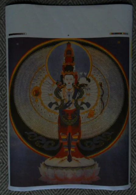 Thangka-bild 1000 armiger Avalokitesvara Chenresi Tibet, Buddhismus, Dharma