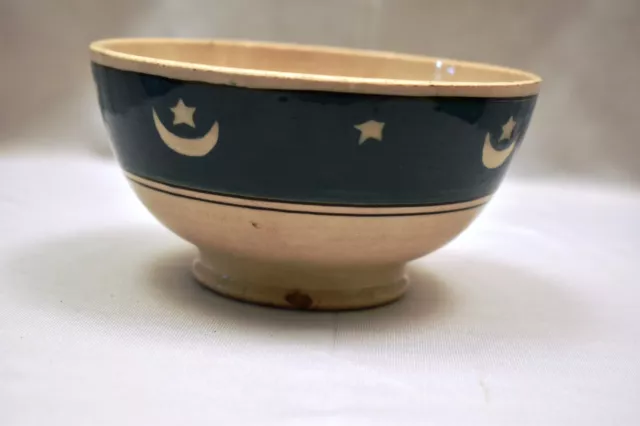 Antique Islamic Bowl Moon Crescent & Star Green Ottoman Turkish European Potter 2