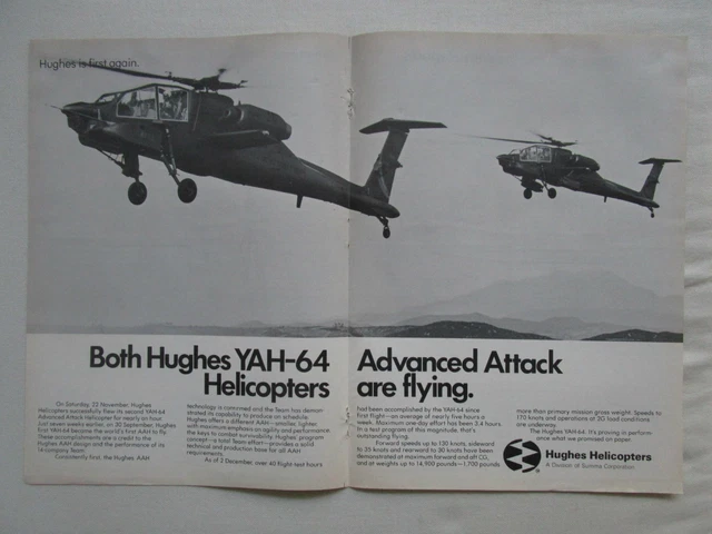 Hughes Apache Ranch 12/1975 PUB HUGHES Helicopters Hughes Yah-64 Apache Us Army Aah ...