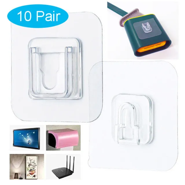 10 Pairs Double sided Adhesive Wall Hooks Waterproof Clothes Hats Towel Hook~m' 2