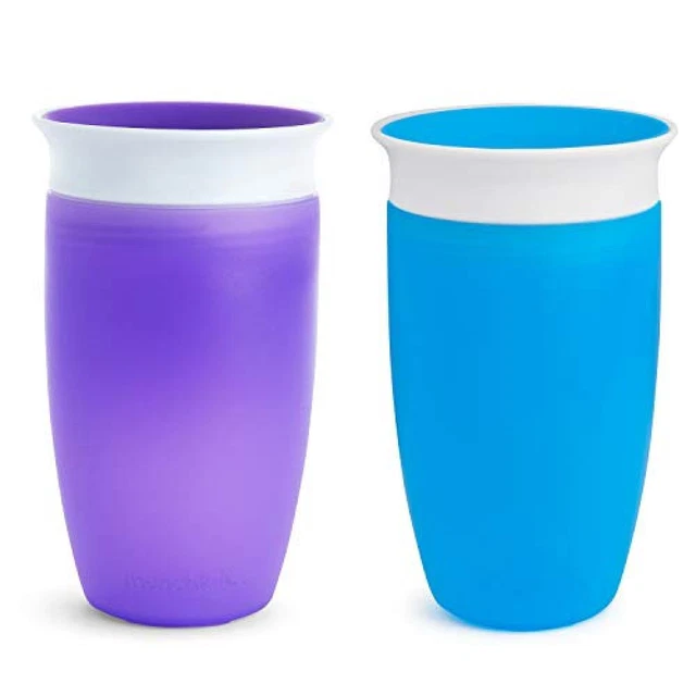 Munchkin Miracle 360 - Bicchieri con beccuccio, colore: blu/viola, confezione da
