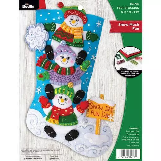 Bucilla 18" Felt Christmas Stocking Kit - Snow Much Fun