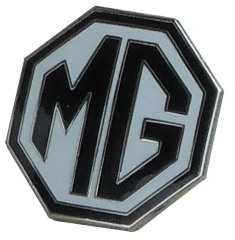 MG octagon lapel pin - Black white 5/8" size