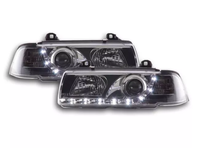 Faro Daylight LED DRL look BMW Serie 3 Coupé, tipo Cabrio E36 92-98 cromato Fari