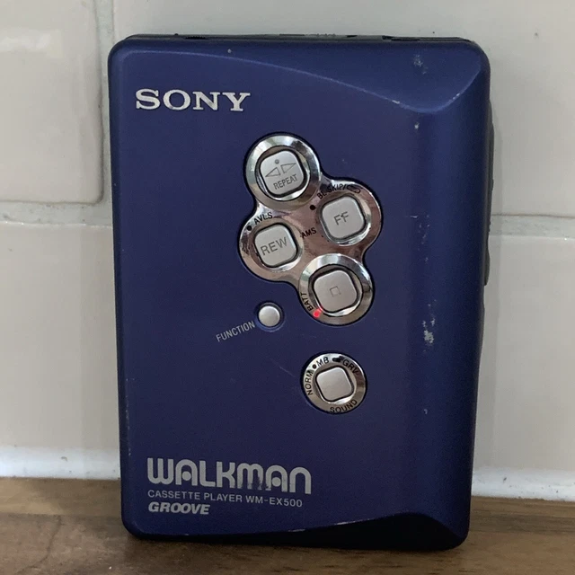 SONY WALKMAN WMEX500 Personal Cassette Tape Player with GRV Blue