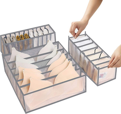 JSF Divisori per Cassetti Organizzatore per Cassetti per Biancheria Intima e Accessori，12 Pezzi，Rosa 