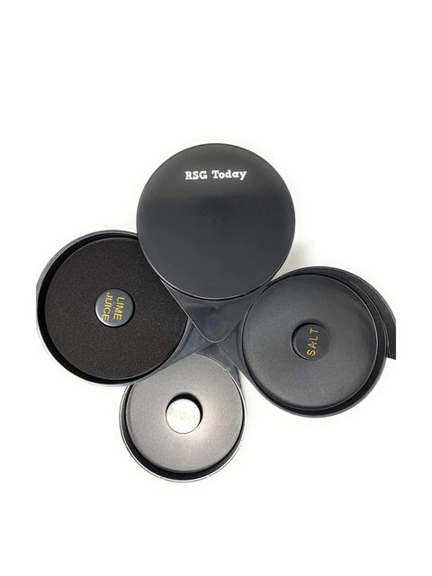 RSG TODAY Black Plastic Glass Rimmer and Margarita Salter with 3 Compartments...