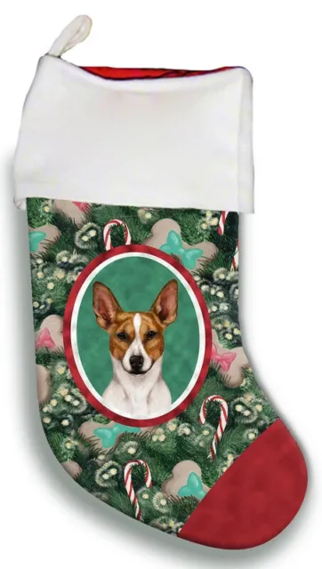 Christmas Stocking - Brown and White Rat Terrier 11130