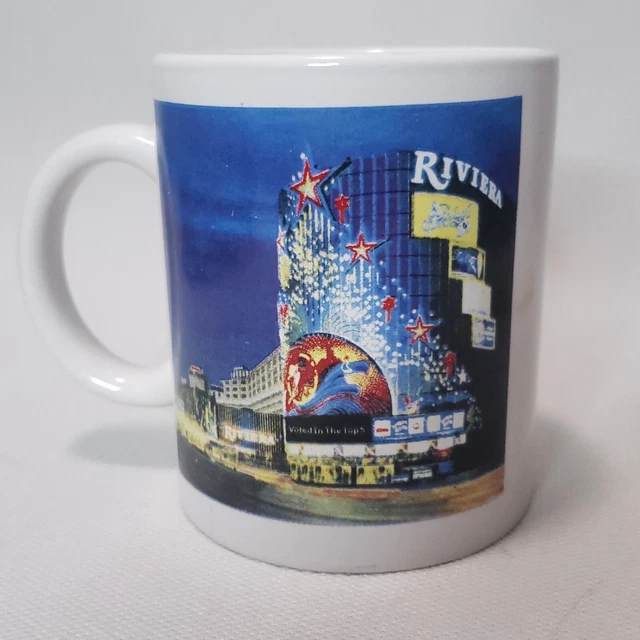 Vintage Riviera Las Vegas Casino Hotel Coffee Mug White Ceramic Souvenir