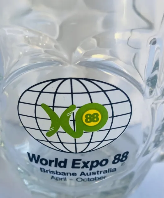 WORLD EXPO 88 Brisbane Australia Vintage 1988 Collectable Beer Glass Mug 250ml 2