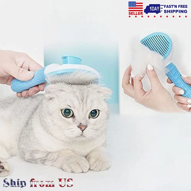 Pet Hair Remover Dog Cat Comb Grooming Massage Deshedding Self Cleaning Brush US