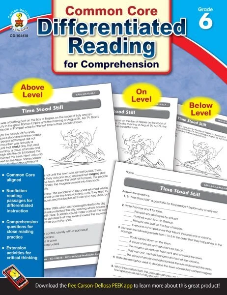 Differentiated Reading for Comprehension, Grade 6 : Common Core State Standar...