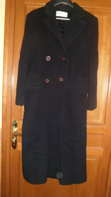 manteau long noir en laine et cashmere taille 38