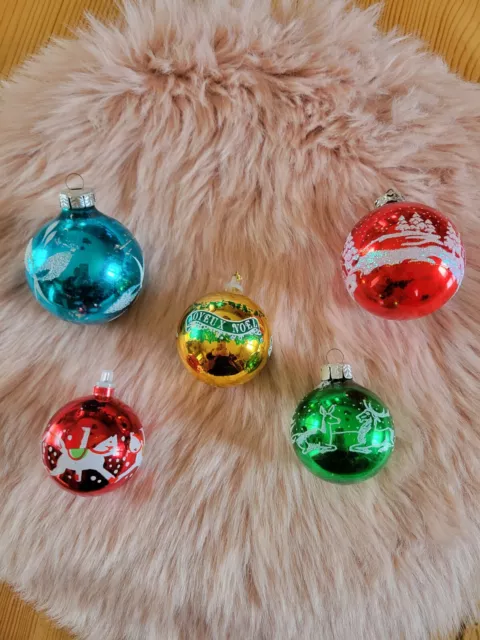 🎄🎅  Lot Anciennes Boules De Noël Décoration Sapin Vintage  🎄🎅