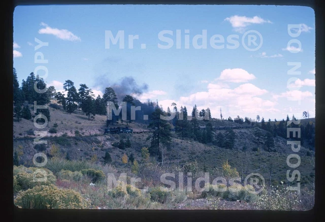 Original Slide D&RGW Rio Grande Narrow Gauge 2-8-2 487 Freight Action Sublet