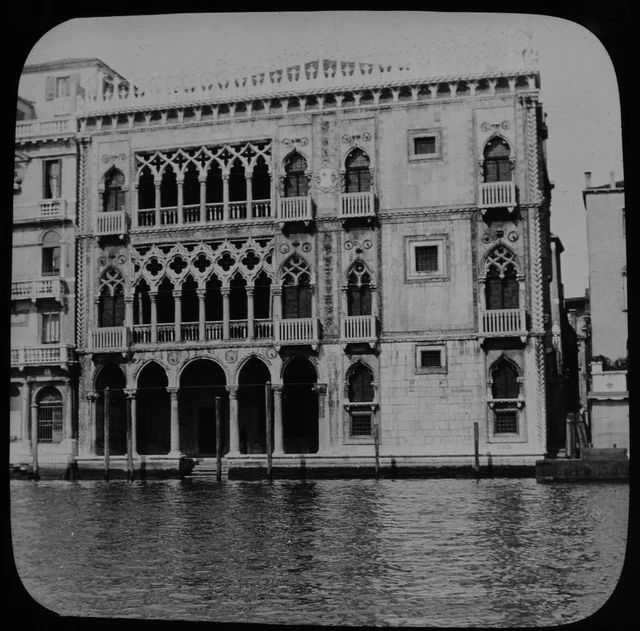 ANTIQUE Magic Lantern Slide PALAZZO CA' D'ORO C1900 PHOTO VENICE ITALY
