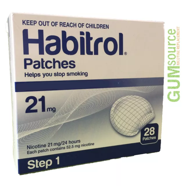 Habitrol Step 1, Transdermal Nicotine Patch 21mg,  1 box  28 patches