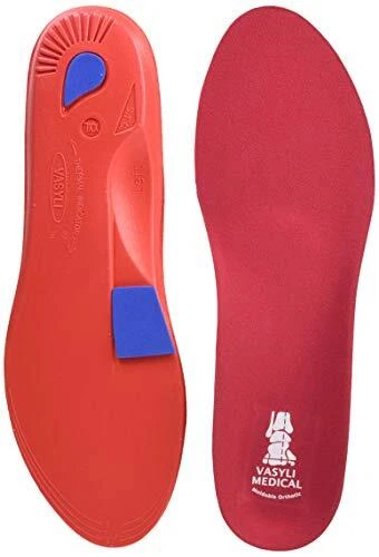Vasyli Custom Full Length Insoles Red XX-Large Heel Grid Reduces Slippage Fir...