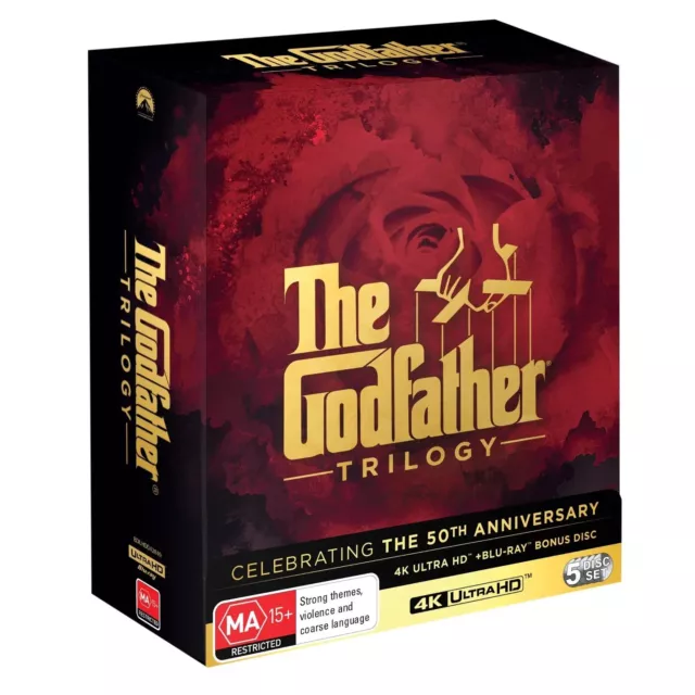 The Godfather Trilogy 50th Anniversary 4K Ultra HD Blu Ray 3 Film Box Set