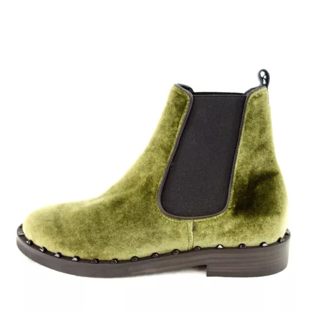 Kennel & Schmenger Chaussures Femmes Chelsea Bottines Bottes Vert Velours Neuf