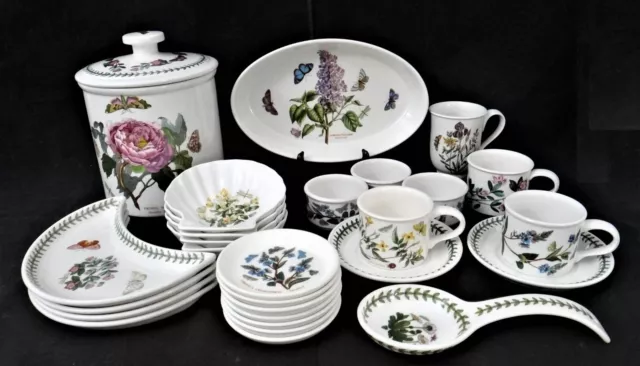 28 pc Vintage Portmeirion Porcelain Set, Botanic Garden Pattern