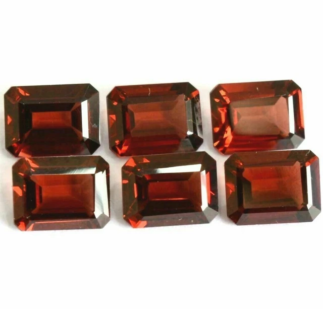 Vente en gros Lot de 6x4mm Emerald Cut Mozambique Grenat Loose Calibrated...