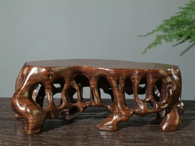 Chinese hard wood stand display hand carving wooden bonsai root base