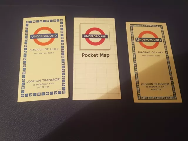 3 unterschiedliche Tube Maps 3 x London Transport Werbung Prospekte