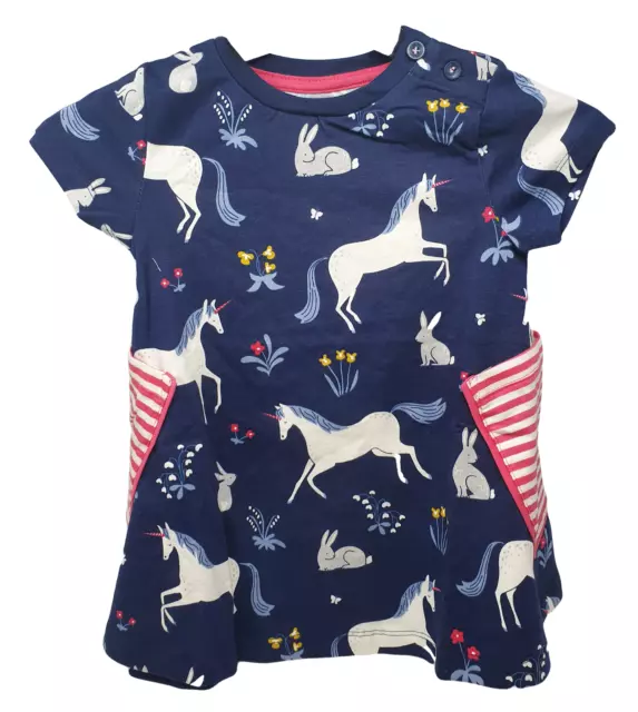 Ex Mini Boden Hotchpotch Navy Tunic Dress in Unicorn Design 2 - 12 yrs NEW