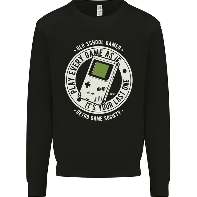 Old School Gamer Funny Gaming Kids Sweatshirt Jumper