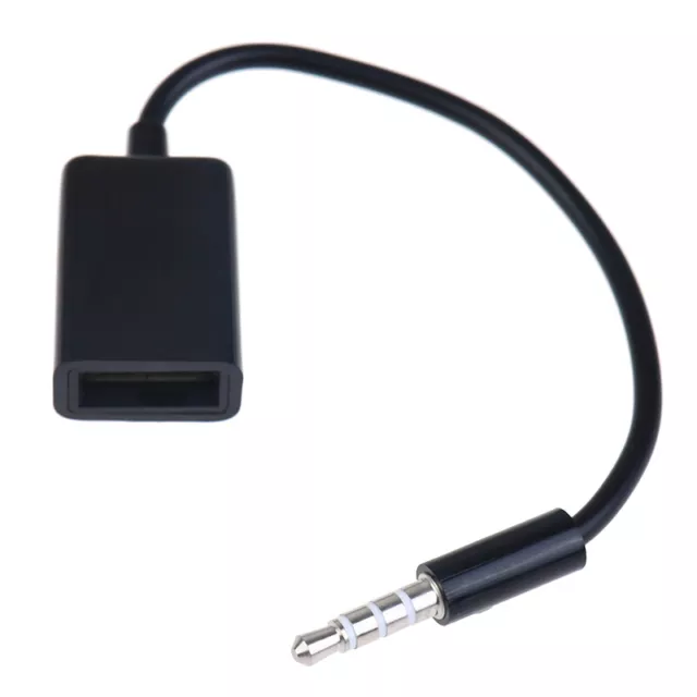 3.5mm Male AUX Audio Plug Jack To USB 2.0 Female Converter Cable Cord Car MPBXI