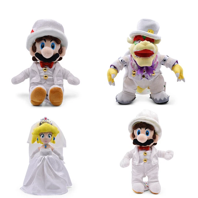 Super Mario Peach Princess Bowser Wedding Dress Plush Toy Great For Collectors