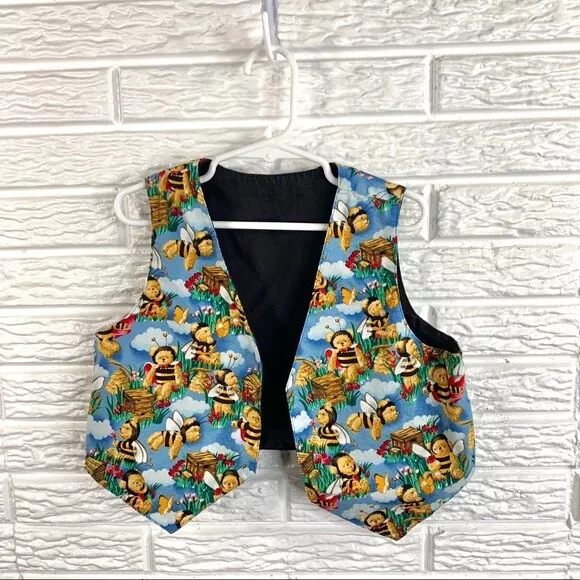 Vintage Kids Vest Teddy Bears Dressed as Bees Size 4T 5T