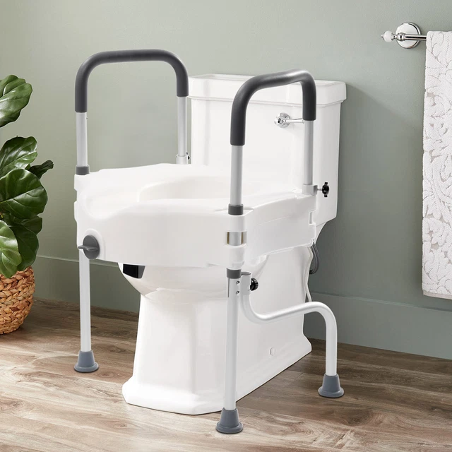 Toilettensitzerhöhung mit Handläufe Toilettensitzheber WC-Erhöhung 150KG Laden