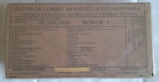 Ration de Combat Individuelle Réchauffable 24h RCIR - Le Pavillon Noir