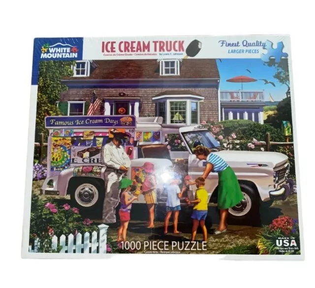 White Mountain 1000 Piece Puzzle Made in USA "Ice Cream Truck  #25 NEW SEALED
