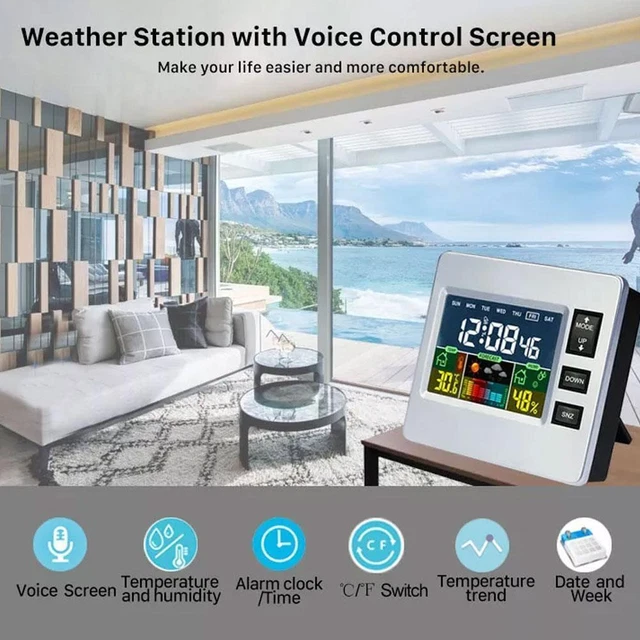 Weather CIock Color Screen Digital Display Thermometer Clock Alarm Humidity I0E4 3