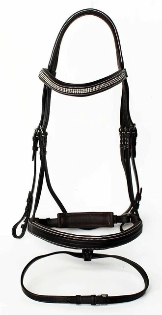 Bride D'entraînement Cowboy Tack Sidepull - Cuir Et Cuir Brut Nez Latéral