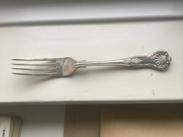 Antique Solid Silver Table Fork - Heavy Kings Pattern W G & S 1908