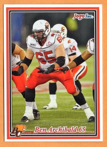 Ben Archibald 2011 Jogo CFL card #150 BC Lions  Brigham Young Cougars BYU
