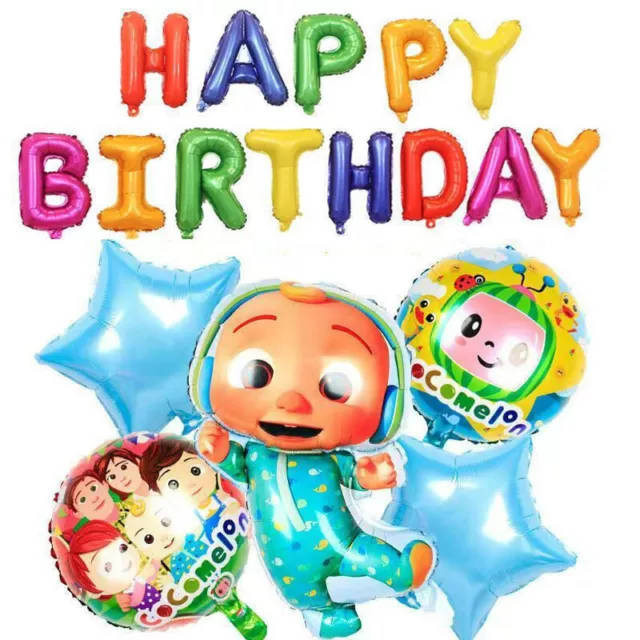 Cocomelon Party Supplies Happy Birthday Baby Shower Banner Foil Balloon Cartoon