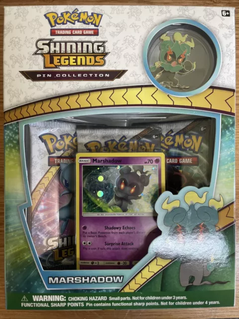 Pokemon TCG Shining Legends Pin Collection Box - Marshadow (2017) FACTORY SEALED