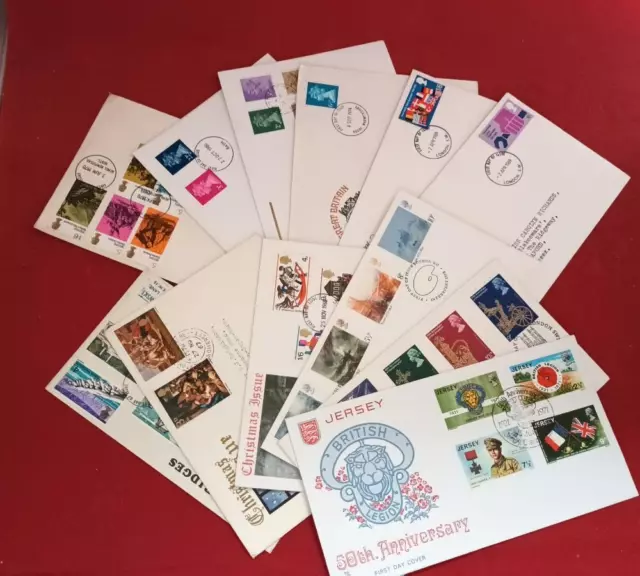 12 First Day Covers 1967 - 1978 Stuart Cameo Wessex Mercury Cotswold Philart
