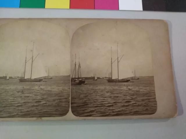 Sailboat Boat Ship J.A. Williams Rhode Island Stereoview Photo 2