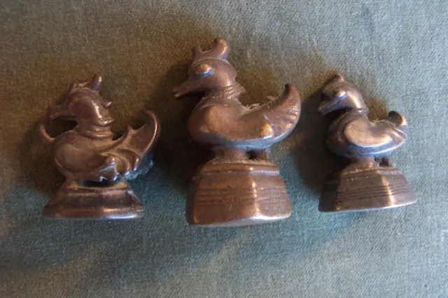 3 High Quality 18th century Burma Opium Weights- Hintha Bird