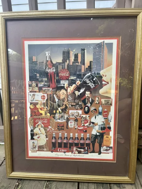 Paul Miller signed and Numbered Coca-Cola POSTER "Over 100 Years of Refreshment"
