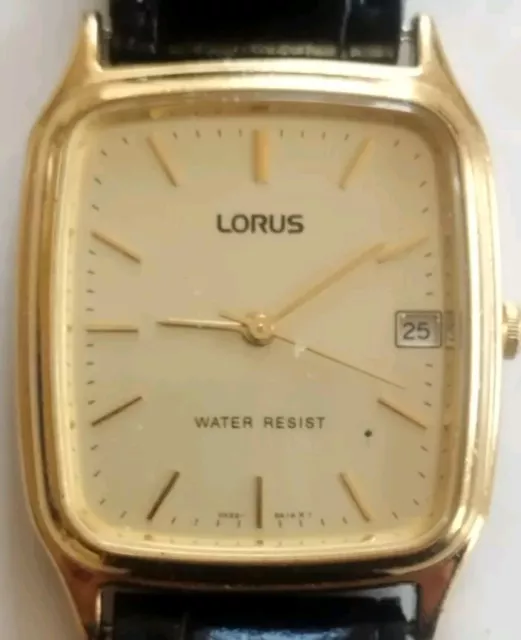 Vintage Mens Gents Lotus By Seiko VX32-X266 Gold Plated Quartz Dress Date Watch