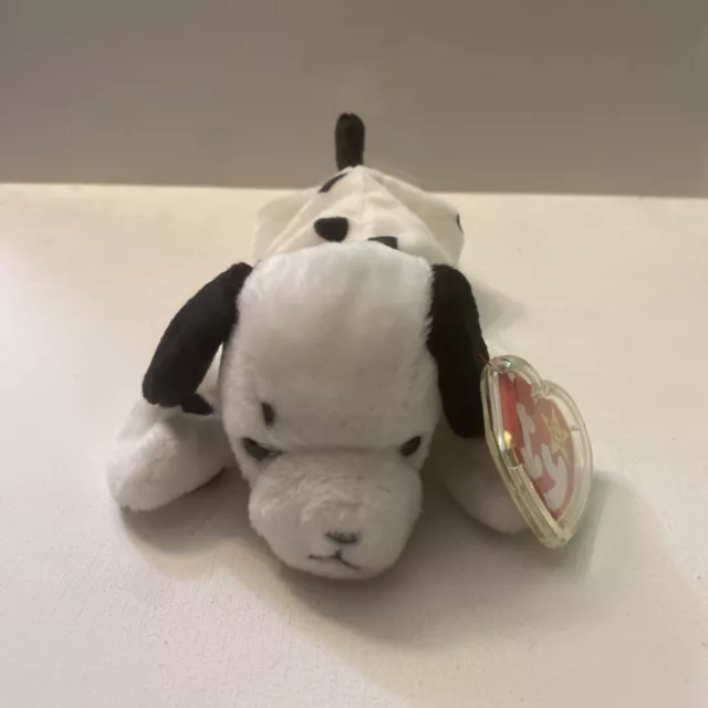 NWT October 17 1996 TY Beanie Baby Dotty The Dalmation Dog Black & White Retired