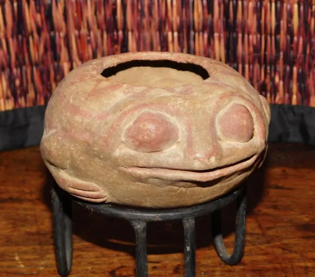 Pre Columbian Central American Pottery Frog Bowl